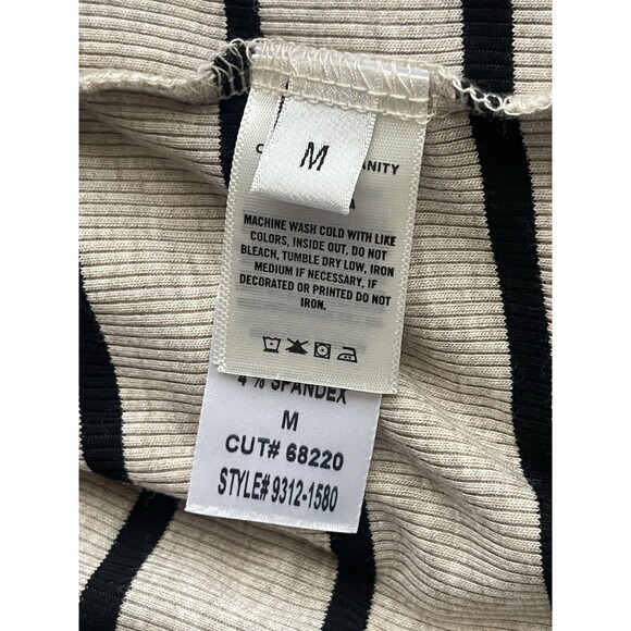 Citizens Of Humanity Selma Turtleneck In Oatmeal Stripe Rinse Sz M New - Picture 7 of 9